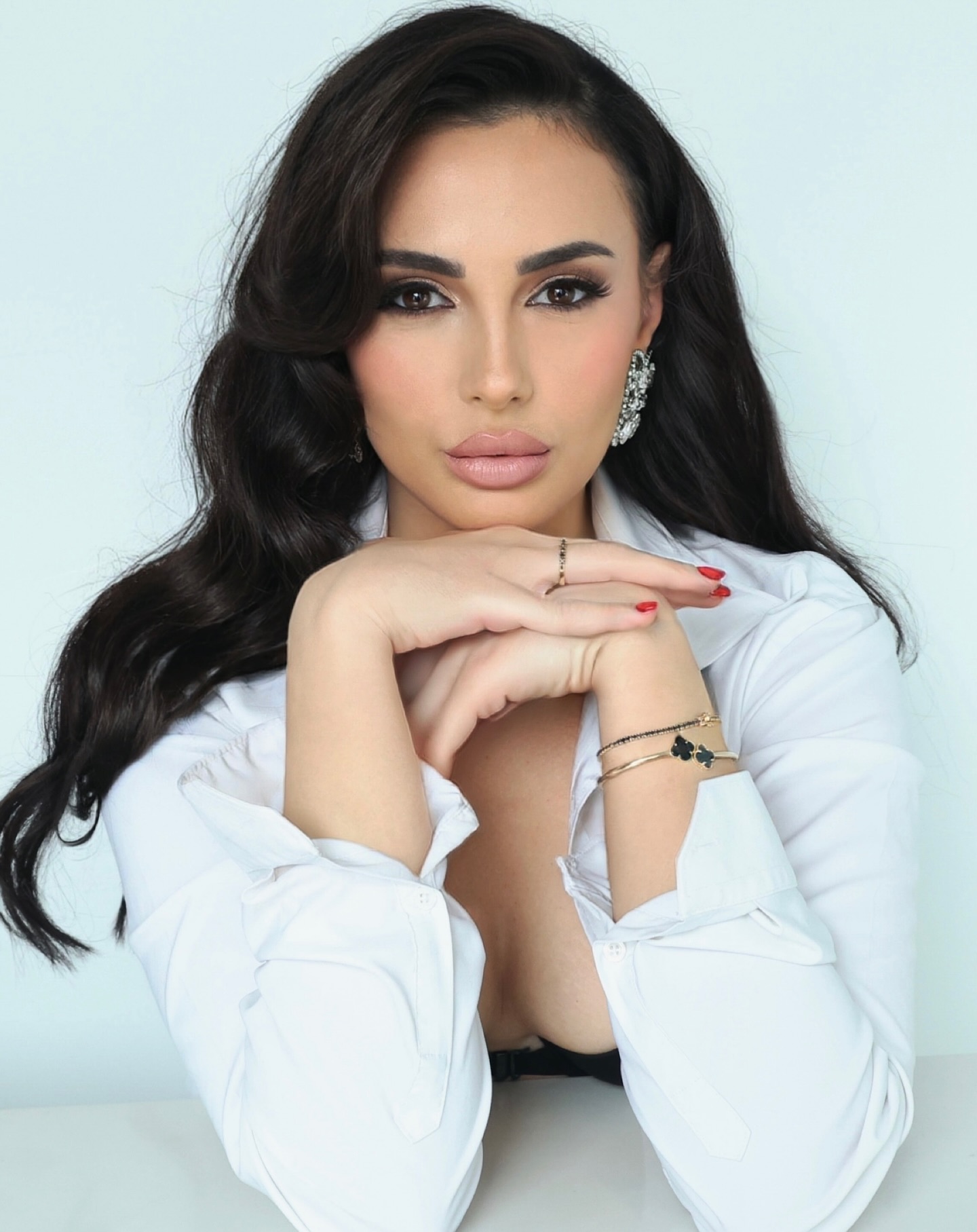 Martina Cetaj, PMU artist and trainer, in a white shirt